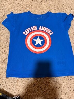 Marvel Blue Captain America Tee with Shield Graphic